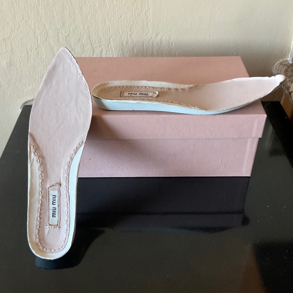 Miu Miu Prada New! ❤️ White Nappa Leather Metal Point Cap Platform Sneak… - Picture 11 of 16